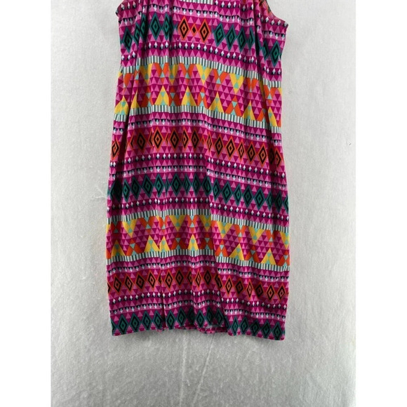 Laundry by Design Shift Dress Sz L Pink Geometric Retro Halter Keyhole Cutout - Picture 6 of 10